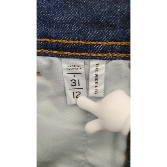 Retro LOFT Womens Wide Leg Denim Jeans Size 12 Blue High Rise Blue 34 in x 27.5 - Picture 7 of 11